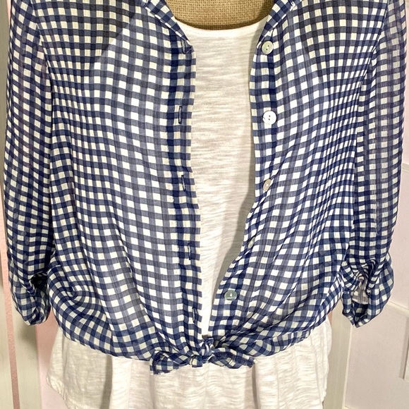 Slightly Sheer Gingham Check Button up - Picture 7 of 7